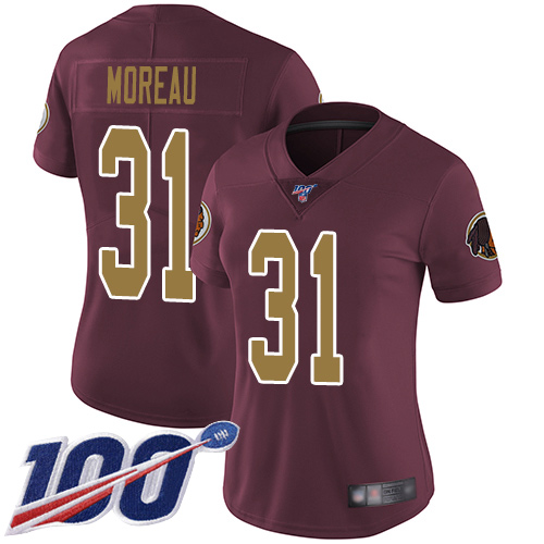 Washington Redskins Limited Burgundy Red Women Fabian Moreau Alternate Jersey NFL Football 31